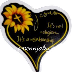 🍂🌻4 for $15🌻 Sunflower🌻Jesus Not Religion It’s a RELATIONSHIP decal